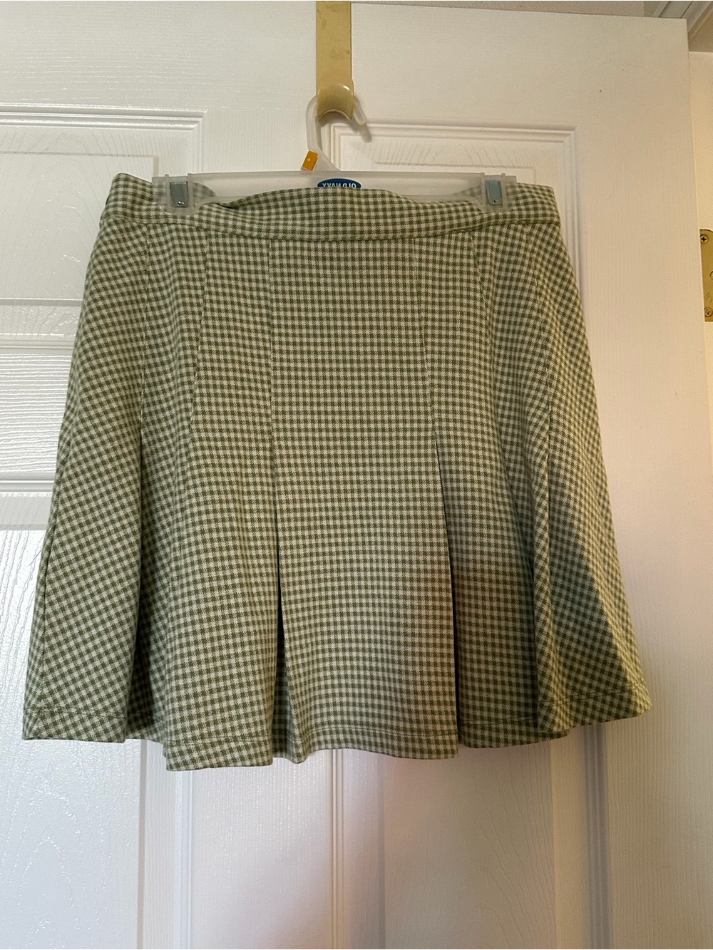 Free people Green Gingham Pleated Women's Skirt